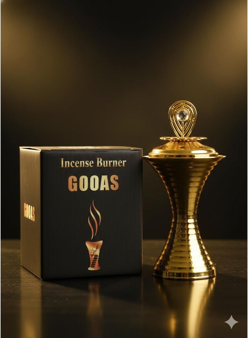 Decorative Gold Metal Incense Burner – Elegant Mabkhara Bakhoor Holder for Home Decor - Image 2